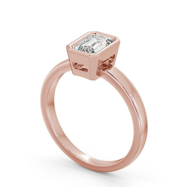 Radiant Diamond Engagement Ring 18K Rose Gold Solitaire - Wolston ENRA9_RG_SIDE