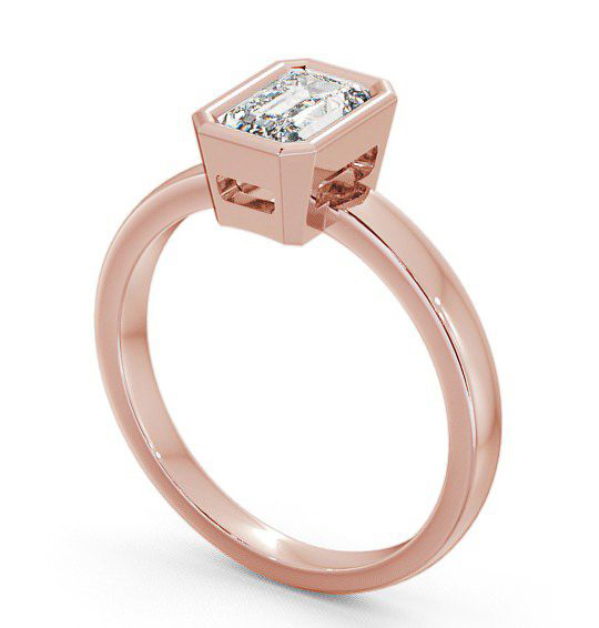 Radiant Diamond Bezel Setting Engagement Ring 18K Rose Gold Solitaire ENRA9_RG_THUMB1 