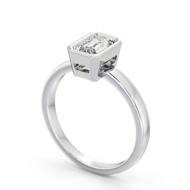 Radiant Diamond Engagement Ring Palladium Solitaire - Wolston ENRA9_WG_SIDE