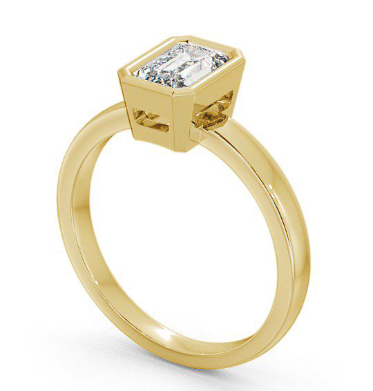 Radiant Diamond Bezel Setting Engagement Ring 18K Yellow Gold Solitaire ENRA9_YG_THUMB1