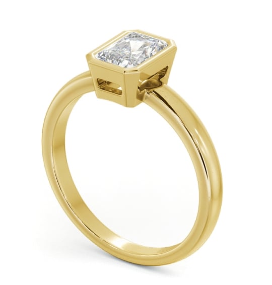 Radiant Diamond Bezel Setting Engagement Ring 18K Yellow Gold Solitaire ENRA9_YG_THUMB1 