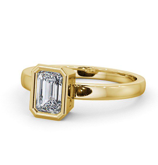 Radiant Diamond Bezel Setting Engagement Ring 18K Yellow Gold Solitaire ENRA9_YG_THUMB2 