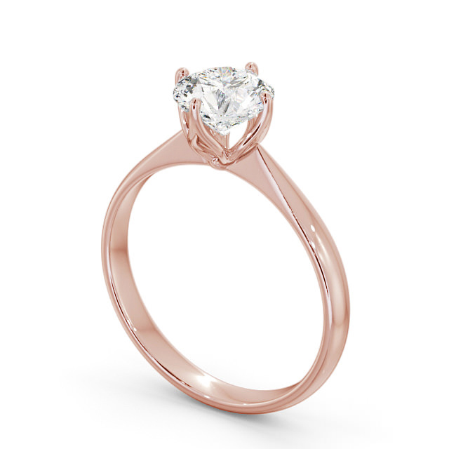 Round Diamond Engagement Ring 18K Rose Gold Solitaire - Perla ENRD100_RG_SIDE