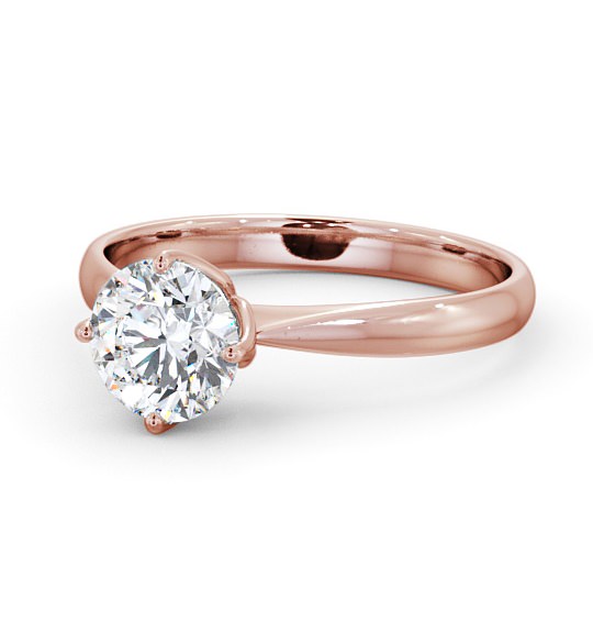 Round Diamond Open Prong Design Engagement Ring 18K Rose Gold Solitaire ENRD100_RG_THUMB2 