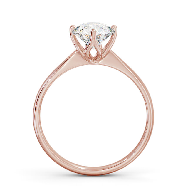 Round Diamond Engagement Ring 9K Rose Gold Solitaire - Perla | Angelic ...