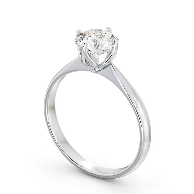 Round Diamond Engagement Ring Platinum Solitaire - Perla ENRD100_WG_SIDE