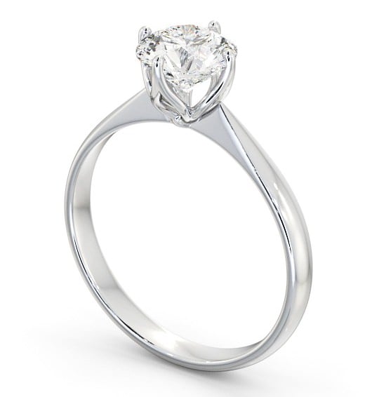 Round Diamond Open Prong Design Engagement Ring Platinum Solitaire ENRD100_WG_THUMB1 