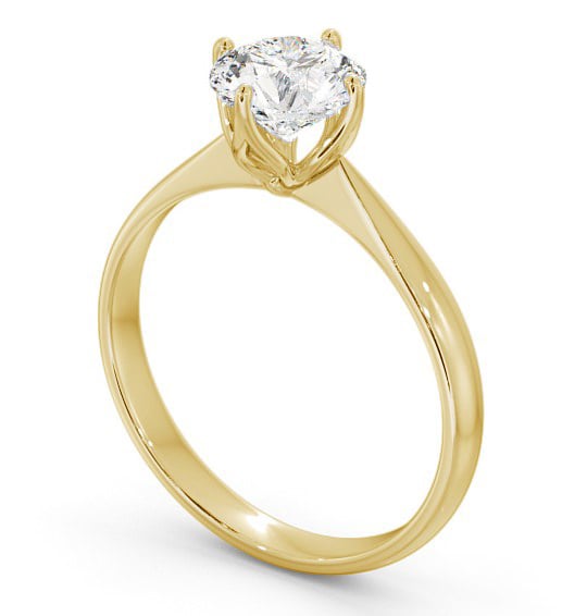 Round Diamond Open Prong Design Engagement Ring 18K Yellow Gold Solitaire ENRD100_YG_THUMB1