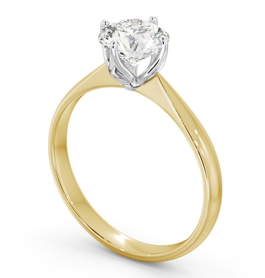 Round Diamond Open Prong Design Engagement Ring 18K Yellow and White Gold Solitaire ENRD100_YWG_THUMB1 