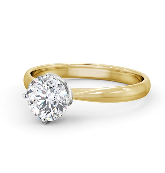 Perla Round Diamond Engagement Ring Tulip Setting ENRD100_YWG_THUMB2 