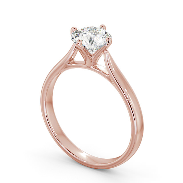 Round Diamond Engagement Ring 9K Rose Gold Solitaire - Azelia ENRD101_RG_SIDE
