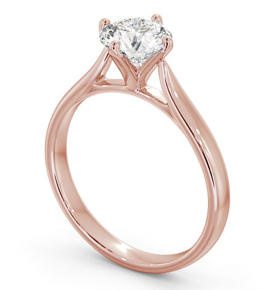 Round Diamond High Setting Engagement Ring 18K Rose Gold Solitaire ENRD101_RG_THUMB1