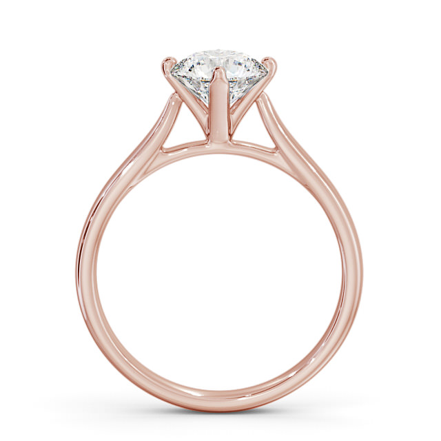 Round Diamond Engagement Ring 9K Rose Gold Solitaire - Azelia ENRD101_RG_UP