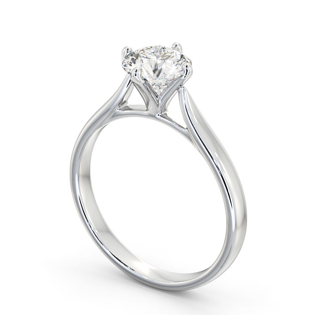 Round Diamond Engagement Ring 18K White Gold Solitaire - Azelia ENRD101_WG_SIDE