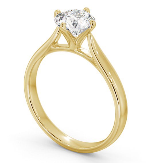Round Diamond High Setting Engagement Ring 18K Yellow Gold Solitaire ENRD101_YG_THUMB1