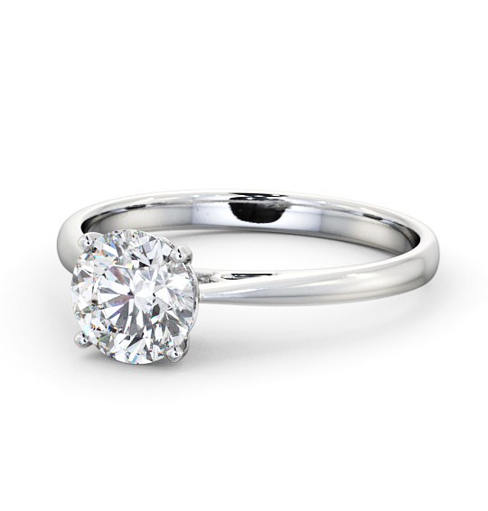 Round Diamond Cathedral Setting Engagement Ring 18K White Gold Solitaire ENRD102_WG_THUMB2 