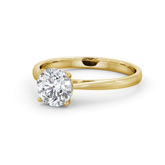 Round Diamond Engagement Ring 9K Yellow Gold Solitaire - Cassia ENRD102_YG_FLAT