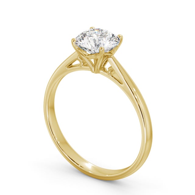 Round Diamond Engagement Ring 9K Yellow Gold Solitaire - Cassia ENRD102_YG_SIDE
