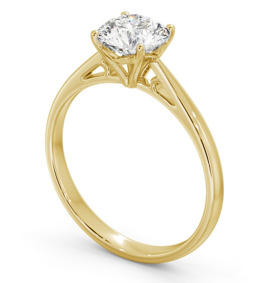 Round Diamond Cathedral Setting Engagement Ring 18K Yellow Gold Solitaire ENRD102_YG_THUMB1 