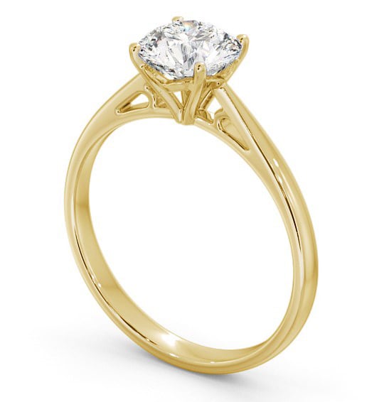 Round Diamond Cathedral Setting Engagement Ring 9K Yellow Gold Solitaire ENRD102_YG_THUMB1