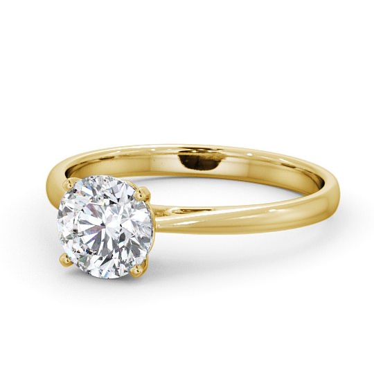 Round Diamond Cathedral Setting Engagement Ring 18K Yellow Gold Solitaire ENRD102_YG_THUMB2 