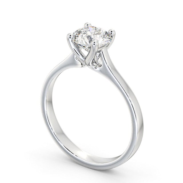 Round Diamond Engagement Ring 9K White Gold Solitaire - Darina ENRD103_WG_SIDE