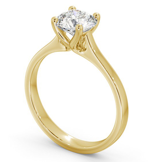 Round Diamond 4 Prong Engagement Ring 9K Yellow Gold Solitaire ENRD103_YG_THUMB1