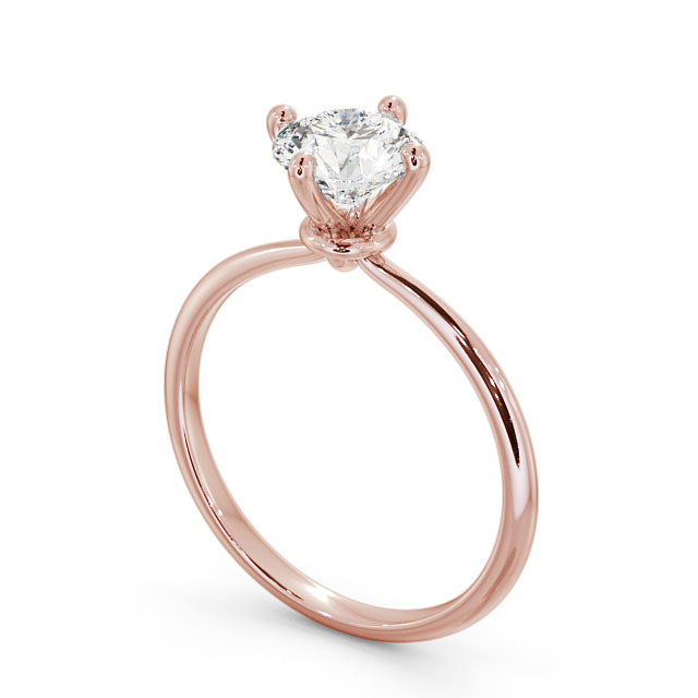 Round Diamond Engagement Ring 18K Rose Gold Solitaire - Editta ENRD104_RG_SIDE