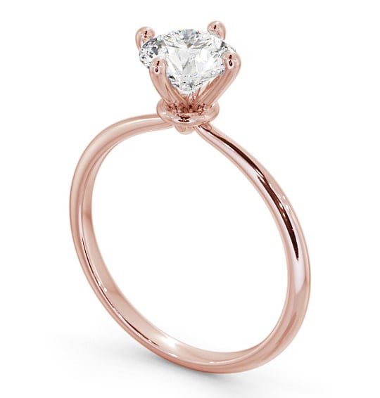 Round Diamond Dainty Engagement Ring 18K Rose Gold Solitaire ENRD104_RG_THUMB1