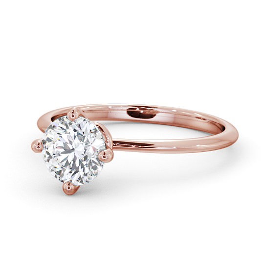 Round Diamond Dainty Engagement Ring 18K Rose Gold Solitaire ENRD104_RG_THUMB2 