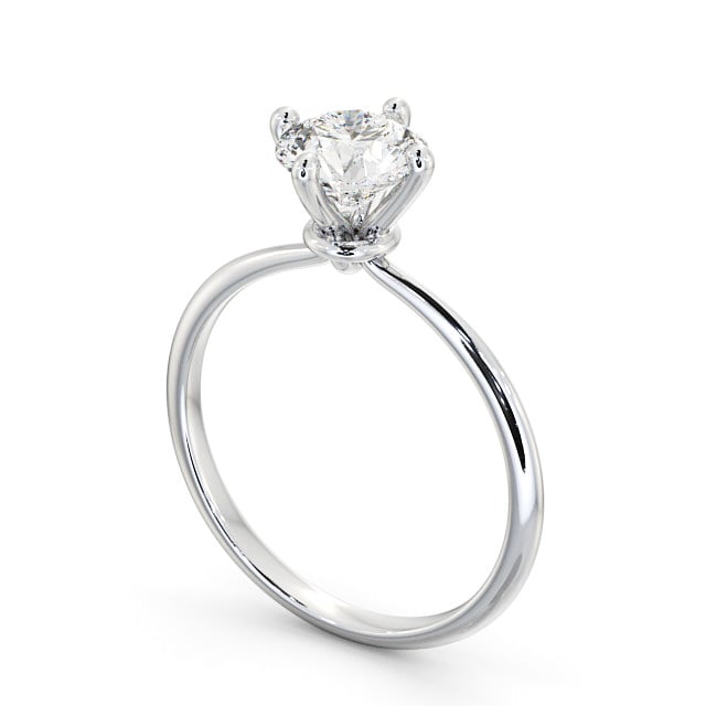 Round Diamond Engagement Ring 18K White Gold Solitaire - Editta ENRD104_WG_SIDE