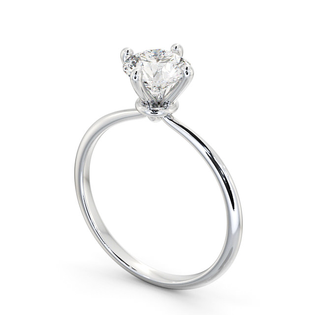 Round Diamond Engagement Ring Palladium Solitaire - Editta ENRD104_WG_SIDE