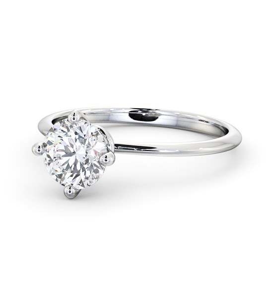 Round Diamond Dainty Engagement Ring 9K White Gold Solitaire ENRD104_WG_THUMB2 