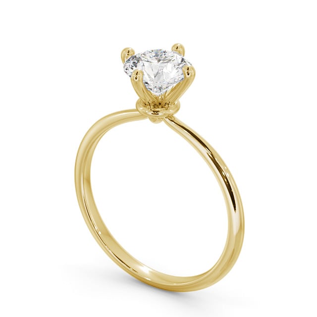 Round Diamond Engagement Ring 9K Yellow Gold Solitaire - Editta ENRD104_YG_SIDE