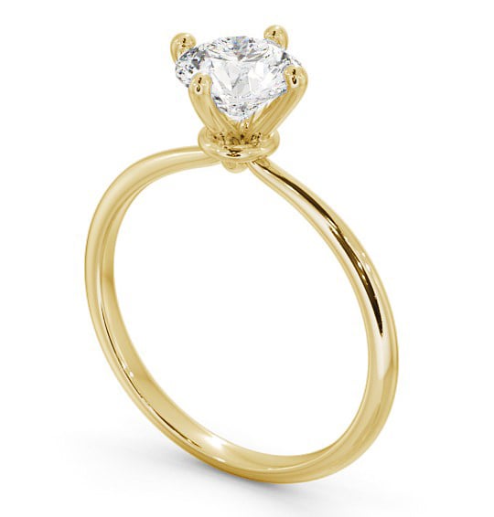 Round Diamond Dainty Engagement Ring 9K Yellow Gold Solitaire ENRD104_YG_THUMB1