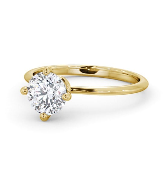Round Diamond Dainty Engagement Ring 18K Yellow Gold Solitaire ENRD104_YG_THUMB2 