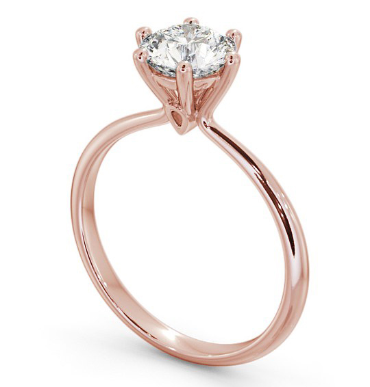 Round Diamond 6 Prong Dainty Engagement Ring 18K Rose Gold Solitaire ENRD105_RG_THUMB1