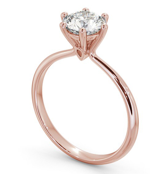 Round Diamond 6 Prong Dainty Engagement Ring 18K Rose Gold Solitaire ENRD105_RG_THUMB1 