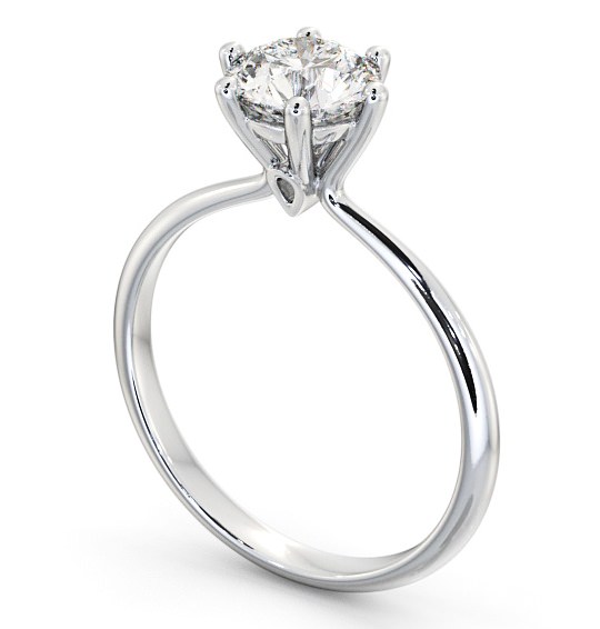 Round Diamond Engagement Ring 9K White Gold Solitaire - Galway ENRD105_WG_THUMB1