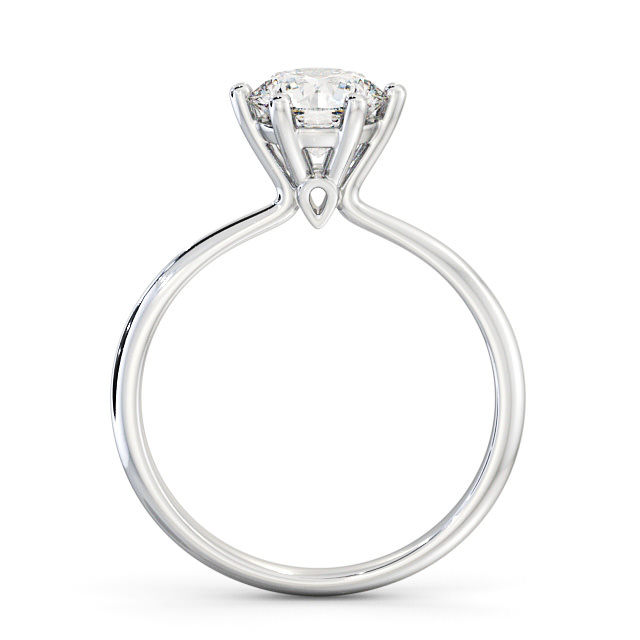 Round Diamond Engagement Ring 18K White Gold Solitaire - Galway ENRD105_WG_UP