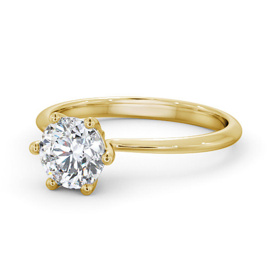 Galway Round Diamond Engagement Ring Six Claw Solitaire ENRD105_YG_THUMB2 