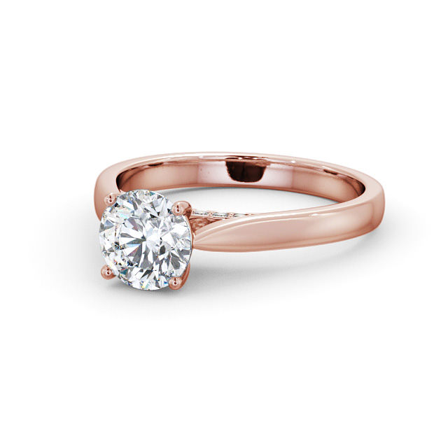 Round Diamond Engagement Ring 18K Rose Gold Solitaire - Berry ENRD106_RG_FLAT