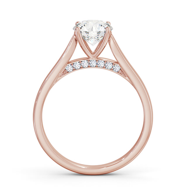 Round Diamond Engagement Ring 18K Rose Gold Solitaire - Berry ENRD106_RG_UP