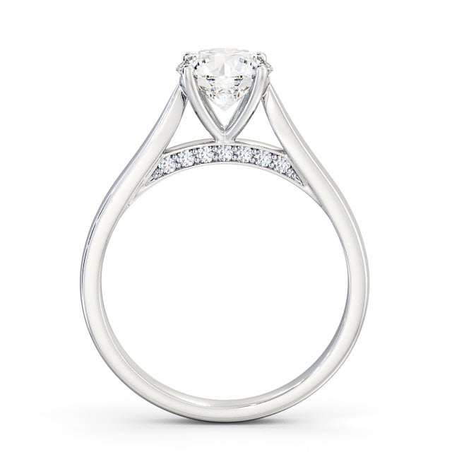 Round Diamond Engagement Ring 18K White Gold Solitaire - Berry ENRD106_WG_UP