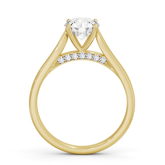 Round Diamond Engagement Ring 9K Yellow Gold Solitaire - Berry ENRD106_YG_UP