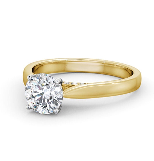 Berry Round Diamond Engagement Ring With Set Bridge ENRD106_YWG_THUMB2 