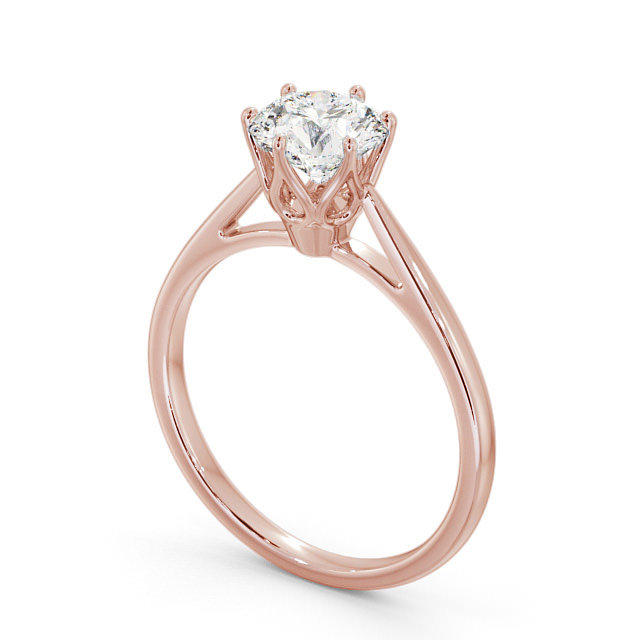 Round Diamond Engagement Ring 18K Rose Gold Solitaire - Apollo ENRD107_RG_SIDE
