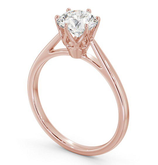 Round Diamond Regal Design Engagement Ring 18K Rose Gold Solitaire ENRD107_RG_THUMB1 