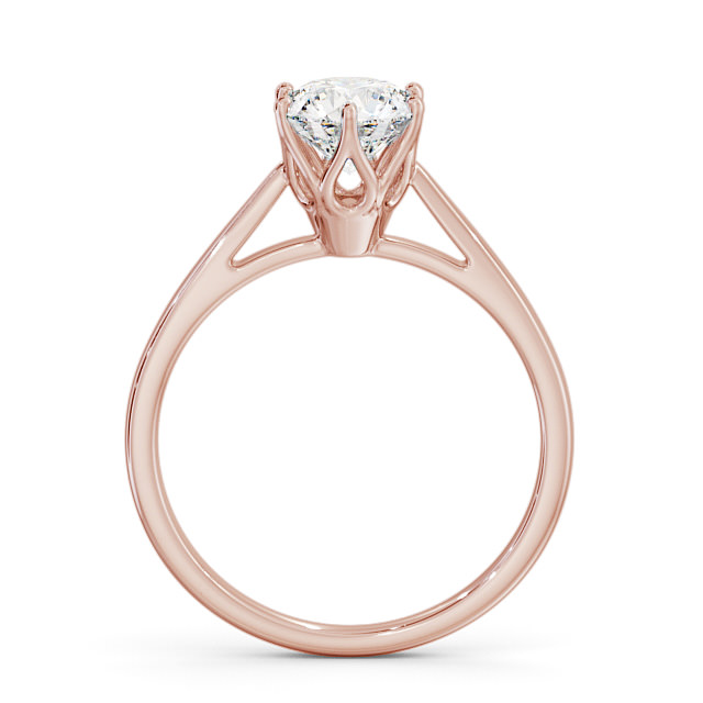 Round Diamond Engagement Ring 18K Rose Gold Solitaire - Apollo ENRD107_RG_UP
