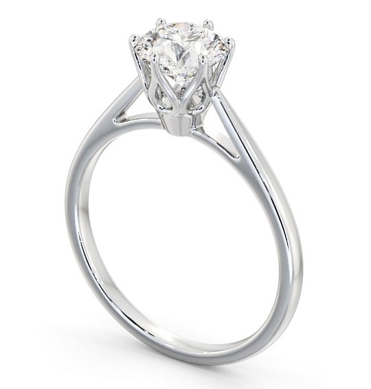 Round Diamond Regal Design Engagement Ring Platinum Solitaire ENRD107_WG_THUMB1 